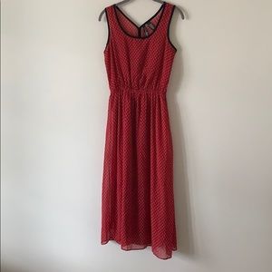 Fun & Flirt Midi Dress Red & Black Size Small